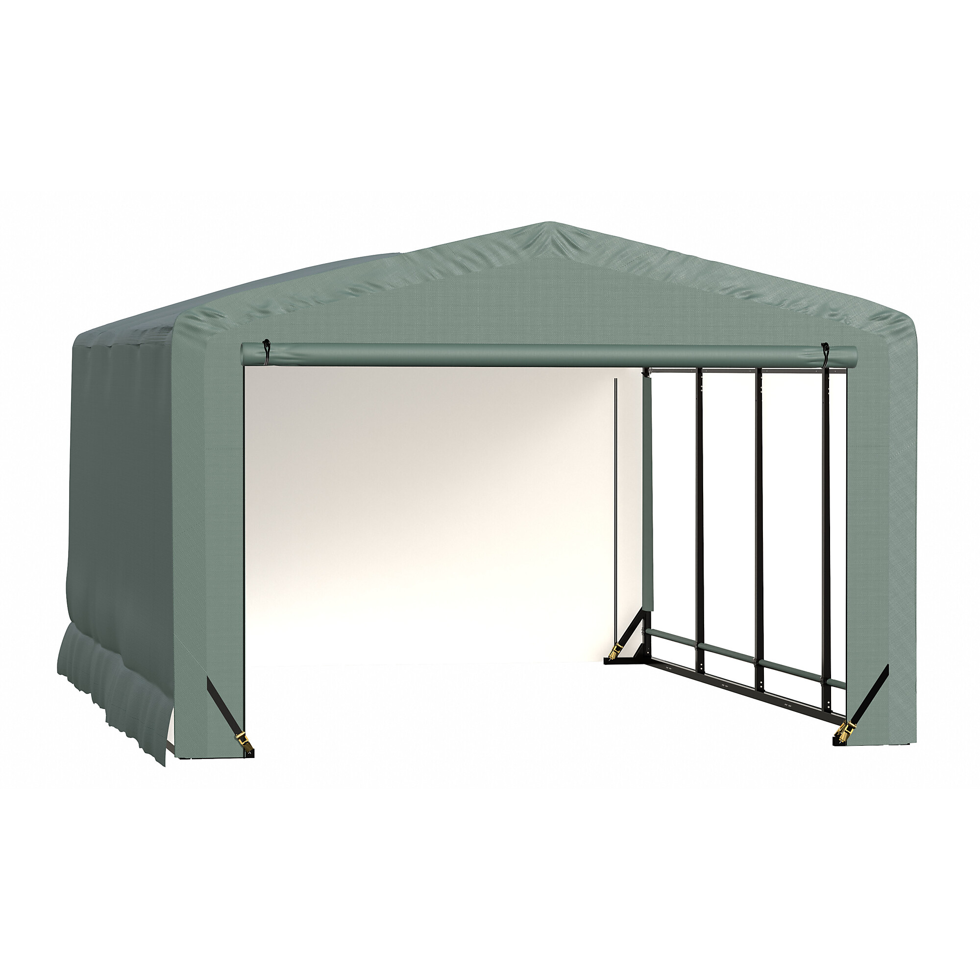 ShelterLogic ShelterTube Wind and Snow Rated Garage - 12ft. x 18ft. x 8ft., Green, Waterproof Fabric, Model# SQAACC0104C01201808
